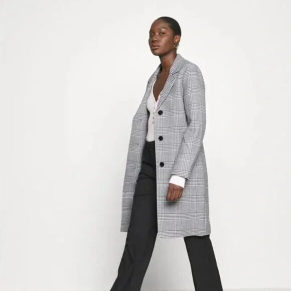 Abercrombie Wool-Blend Dad Coat XS in Grey Plaid - Picture 6 of 6